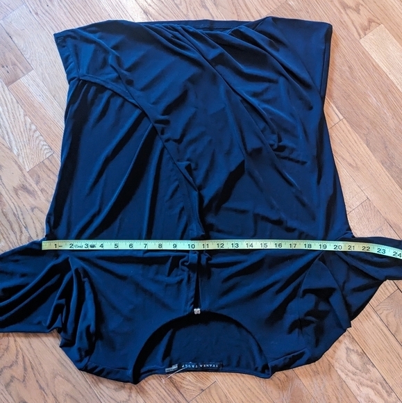 Ivanka Trump Large Deep Blue Long Sleeve Wrap Front Blouse‎ w/ Gold Accent - Picture 7 of 9